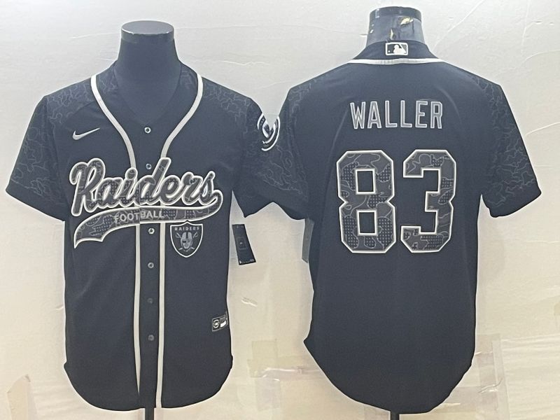 Men Oakland Raiders #83 Waller Black Reflector 2022 Nike Co branded NFL Jerseys